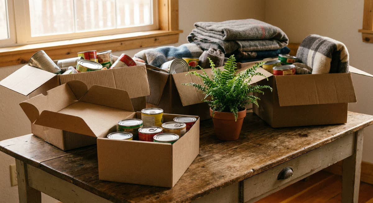 Donation boxes and care packages